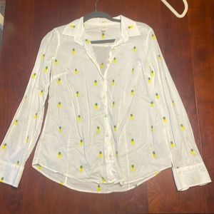 Pineapple Embroidered Button-Down